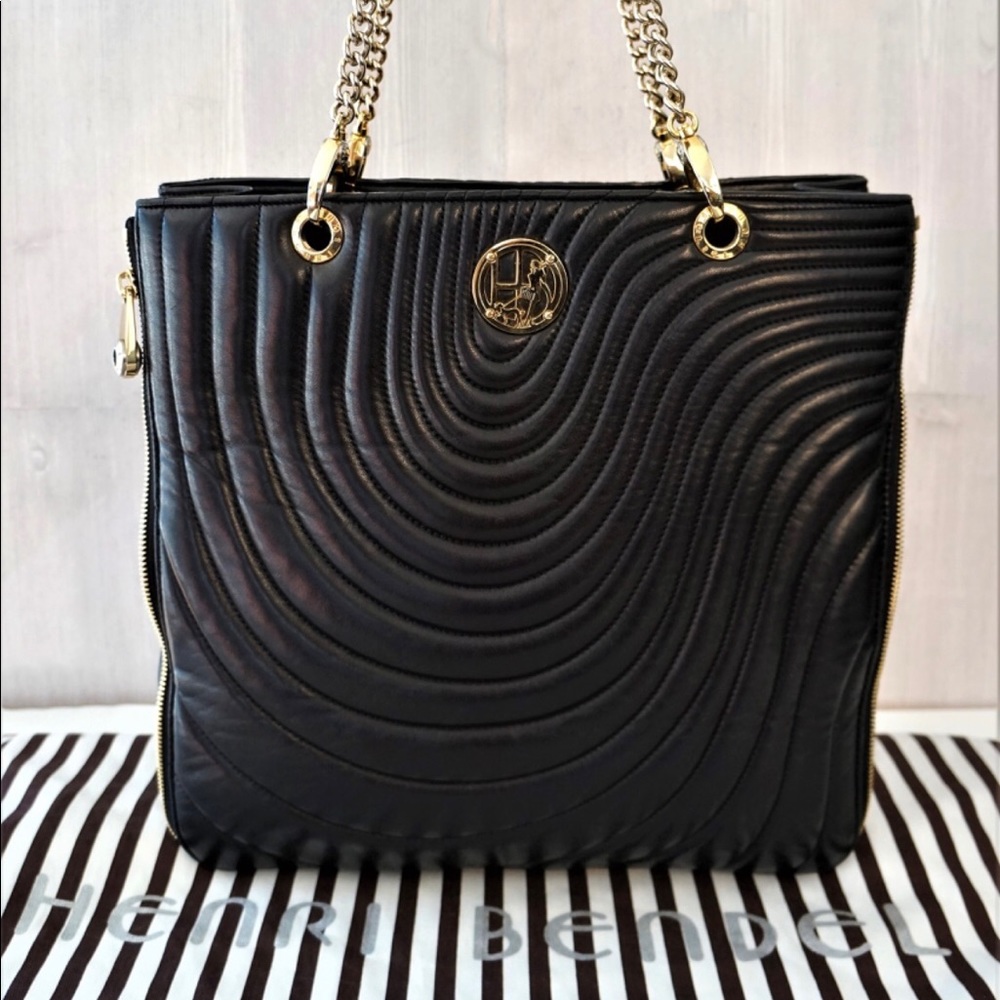 Henri Bendel No. 7 Lambskin Leather Quilted Tote Bag